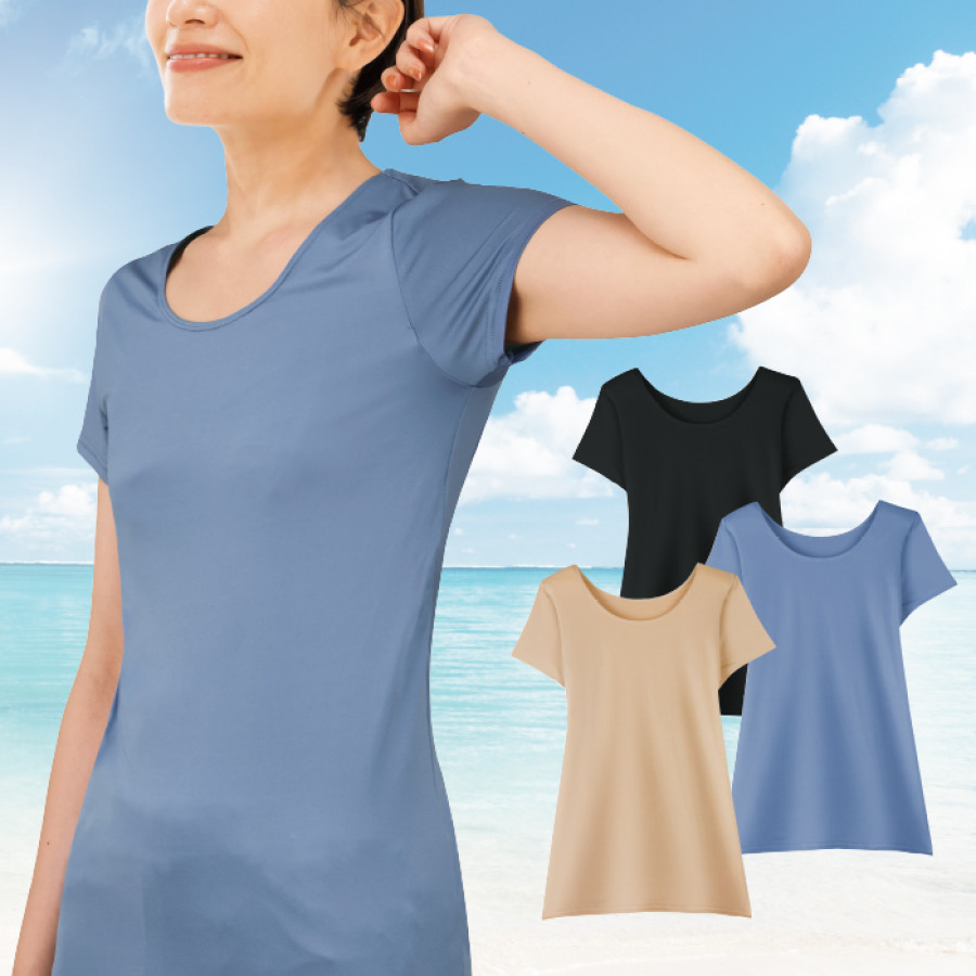 高機能汗取りパッド付きインナー3色組(同サイズ)