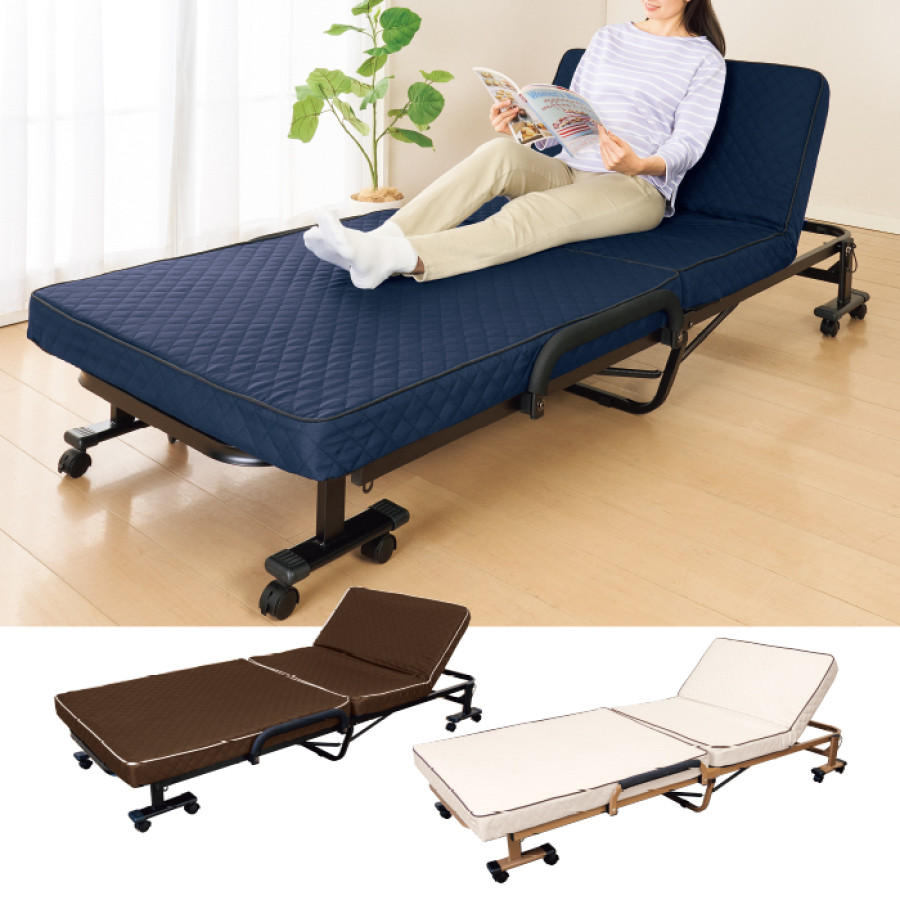 組立不要!低反発ウレタン入り折りたたみベッド