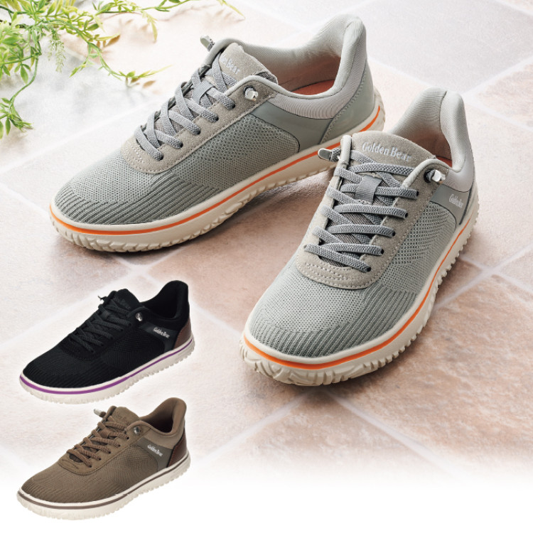 〈ゴールデンベア〉立ったまま履ける楽inニットスニーカー