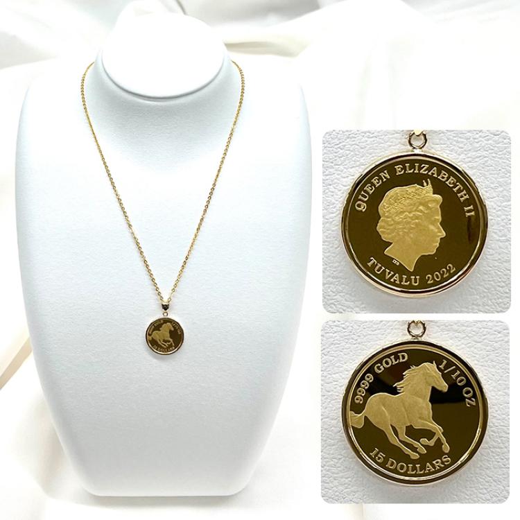 髙島屋エリザベス女王純金コインペンダント1/10オンス