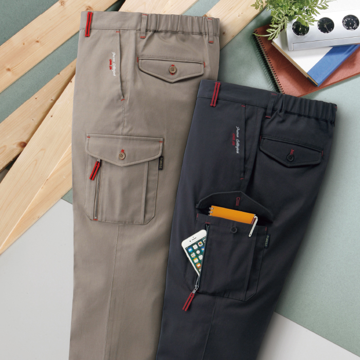 <フランコ・コレツィオーニ> ポケットたくさんチノパンツ(同サイズ2色組)