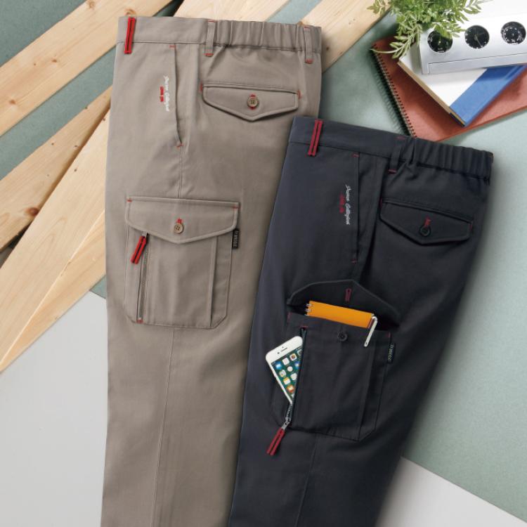 <フランコ・コレツィオーニ> ポケットたくさんチノパンツ(同サイズ2色組)