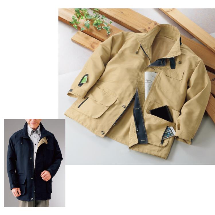 <フランコ・コレツィオーニ>8ポケット トラベルハーフコート