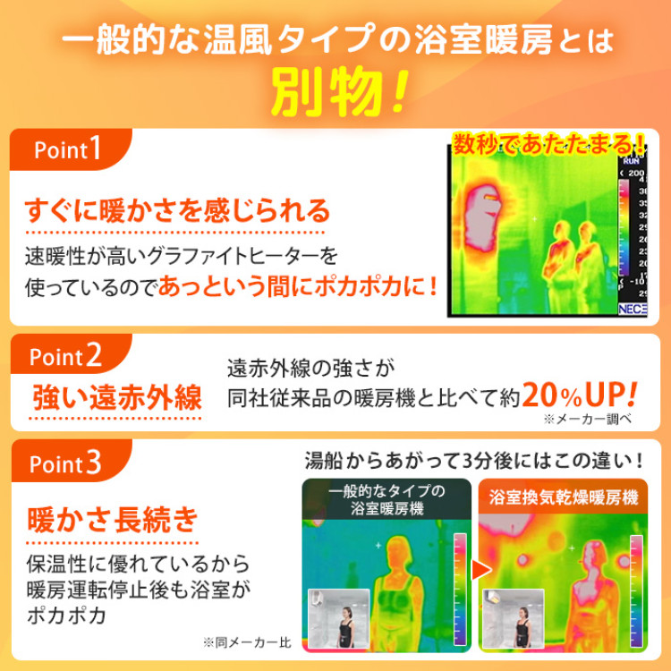 浴室換気乾燥暖房機(天井)+涼風暖房機(脱衣室・トイレ用セット)