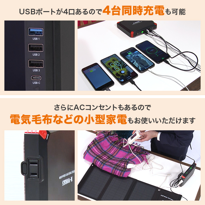 【大特価】エムワークス ポータブル電源＆ソーラーパネルセット