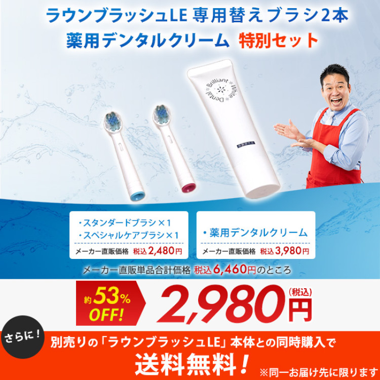 ラウンブラッシュLE 替えブラシ・デンタルクリーム 特別セット