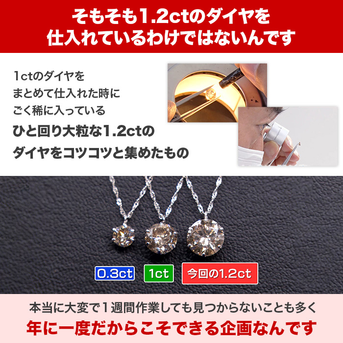 大丸松坂屋外商部 プラチナ1.2ctダイヤモンドペンダント