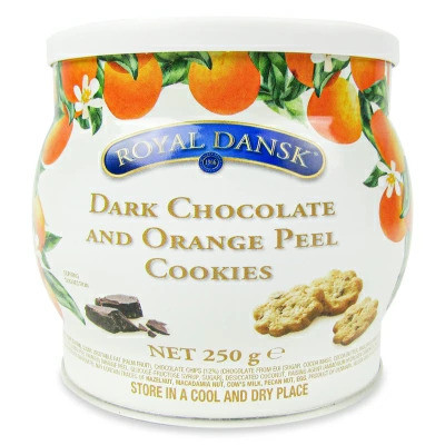 ロイヤルダンスク ダークチョコ＆オレンジピールクッキー 250g [ウイングエース]