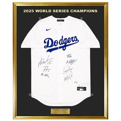 [世界限定50枚] ドジャース2025優勝メンバー7名直筆サイン入りホームユニフォーム