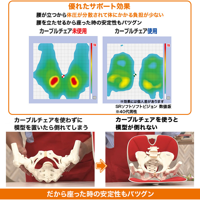 腰ラクサポート カーブルチェア ワイド