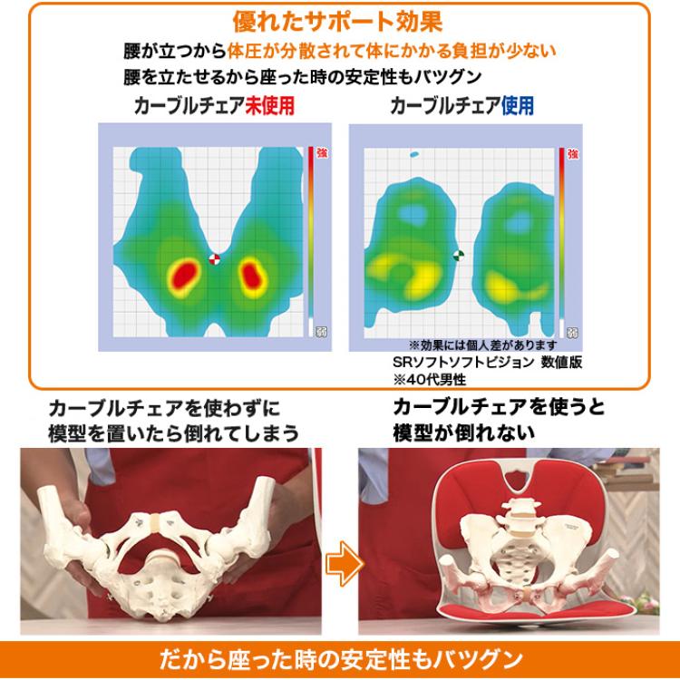 腰ラクサポート カーブルチェア ワイド