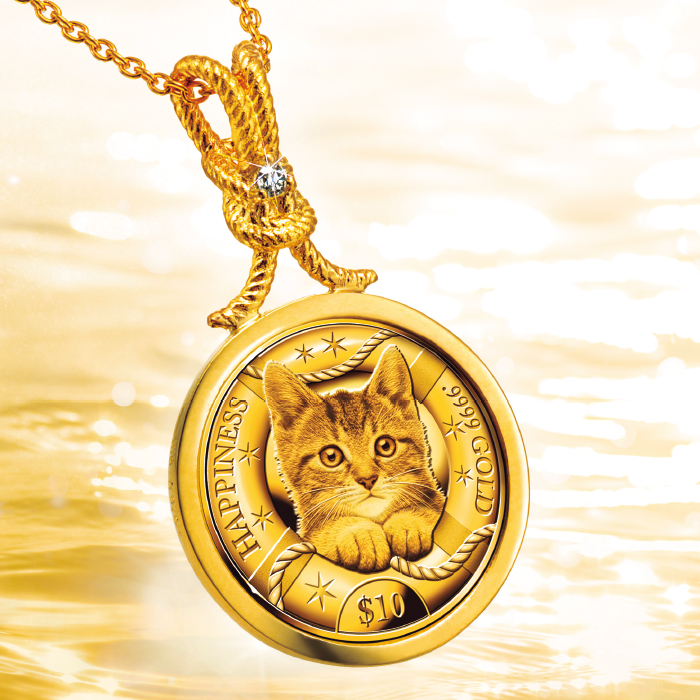 しあわせのShip's Cat純金コインペンダント
