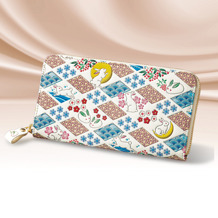 四季彩の福うさぎ 浅草文庫 高級牛革製長財布