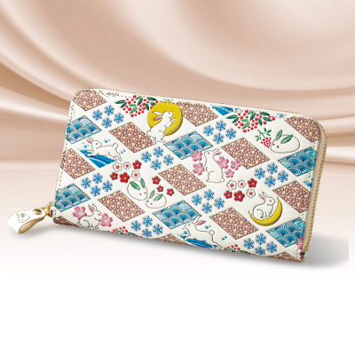 四季彩の福うさぎ 浅草文庫 高級牛革製長財布