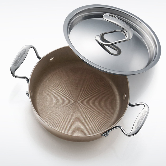 マイヤー サーキュロン両手鍋16/20cmセット シャンパンカラー
