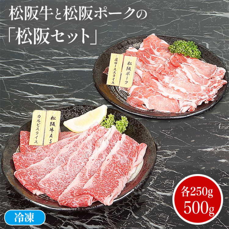 松阪牛と松阪ポークの「松阪セット」(500g)
