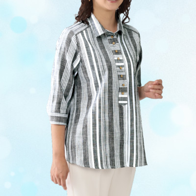 ランダムストライプブラウス