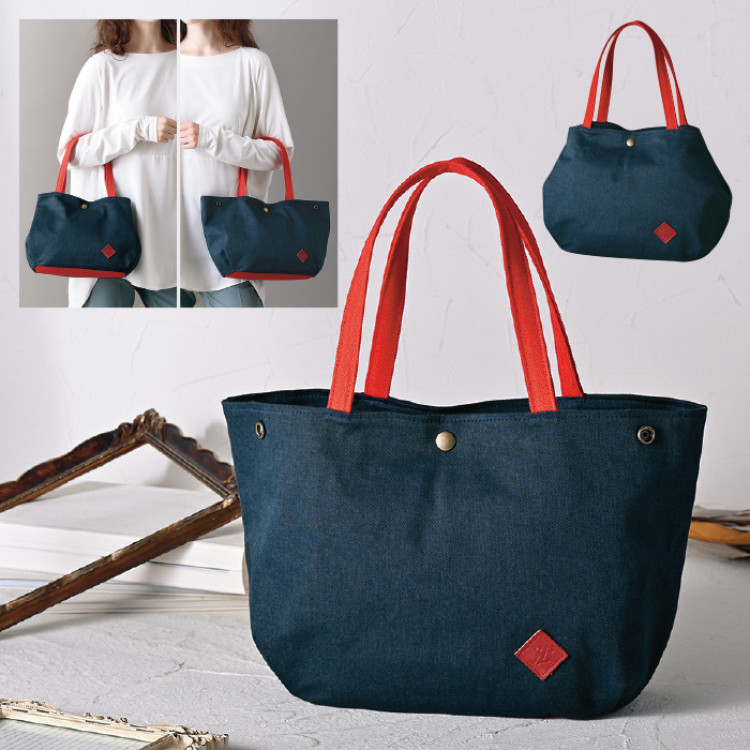 日本製デニム調2WAYトートバッグ