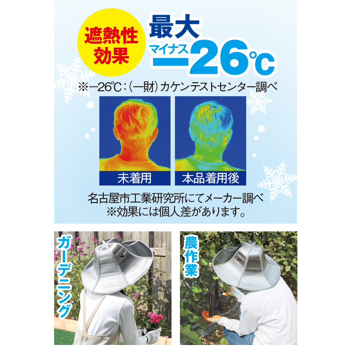 い草香る遮熱アルミ帽子