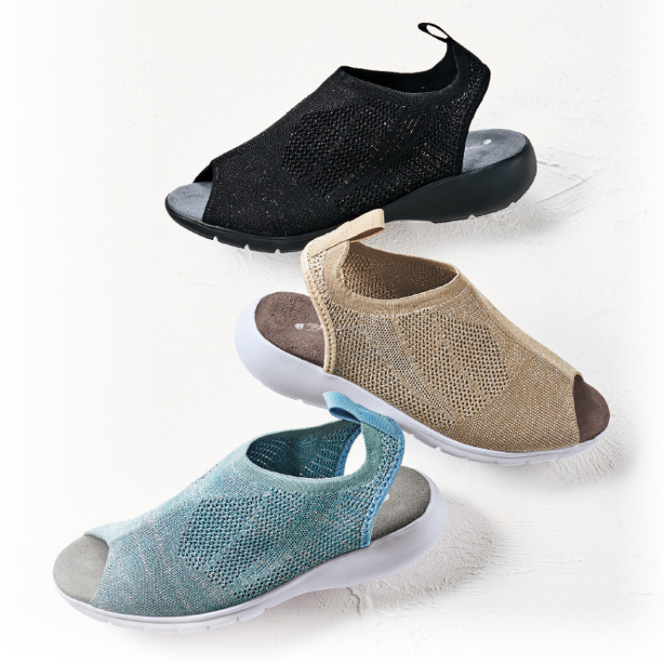 <ラックラック>空飛ぶストレッチニットサンダル