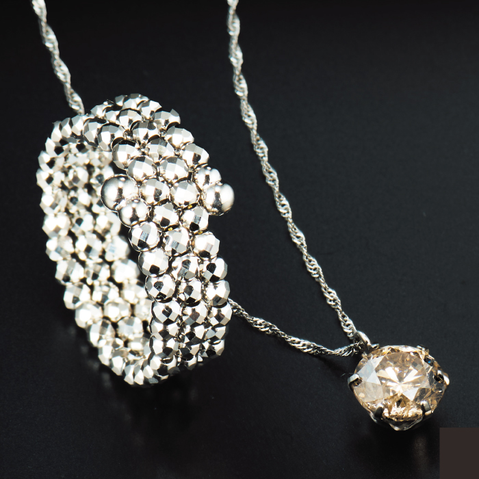 お買い得!プラチナ大粒1.0ctダイヤモンドペンダント＆形状記憶リングセット