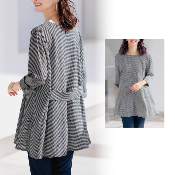 ギンガムチェックカットソーチュニック