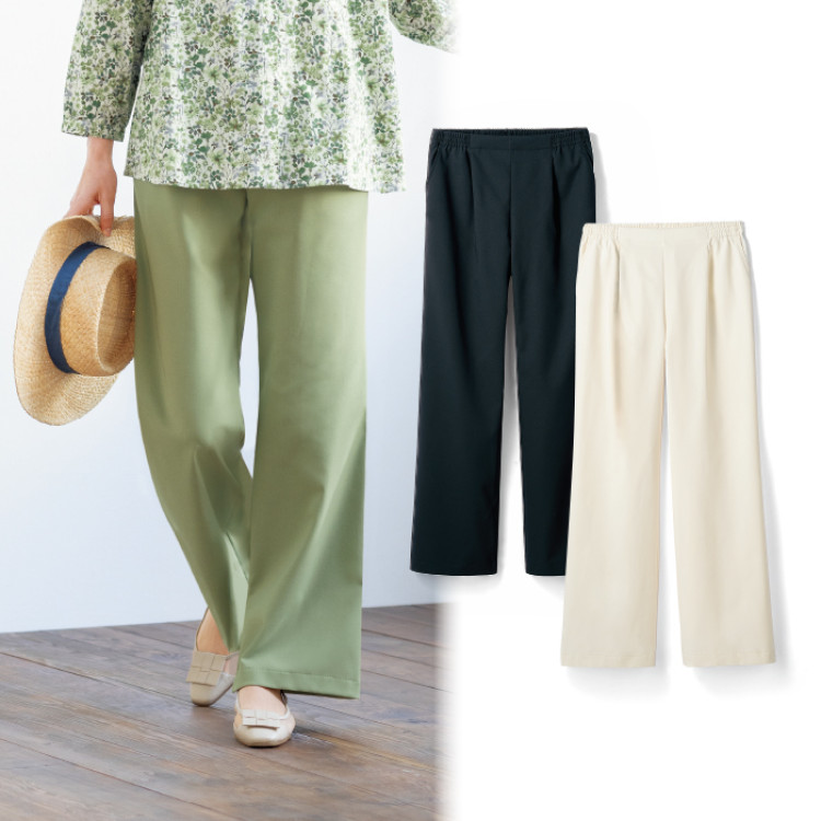 お家で洗えるセミワイドパンツ