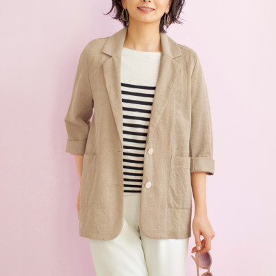 綿混エアリーテーラードジャケット