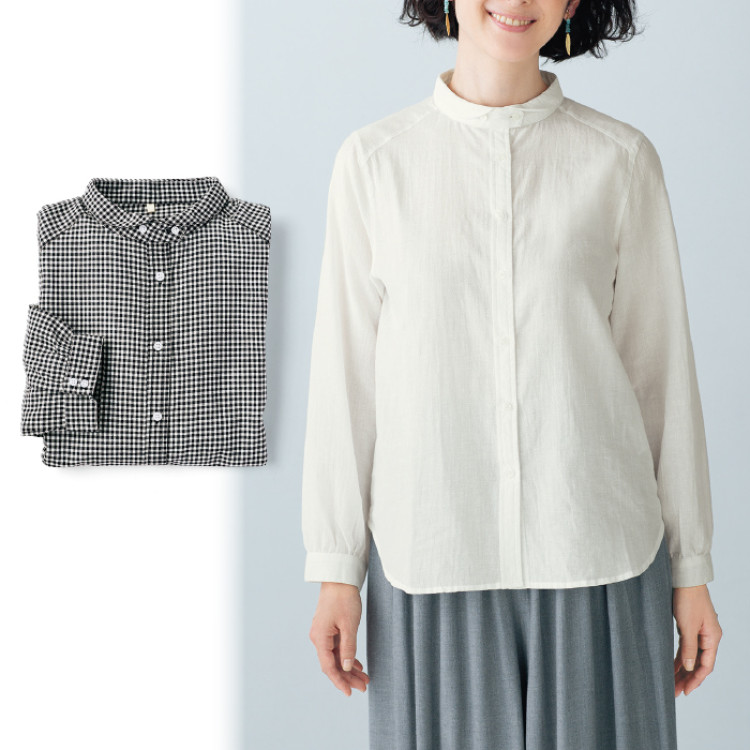 丸襟デザインシャツ