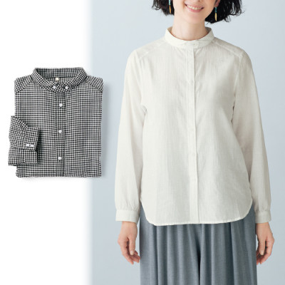 丸襟デザインシャツ