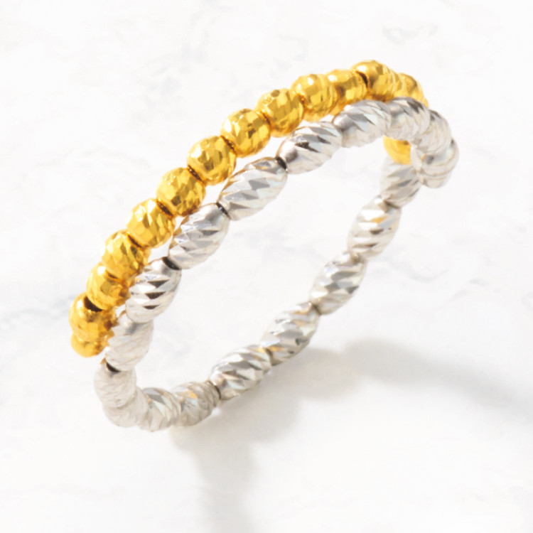 純金純プラチナミラーカットボール フリーサイズリング