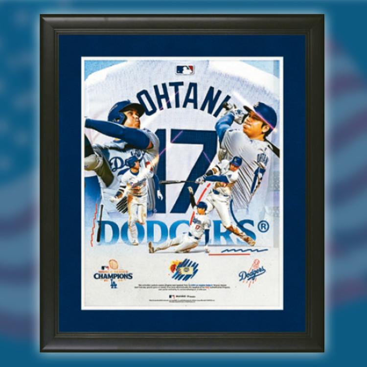 大谷翔平 ワールドシリーズ優勝記念ドジャース2024年シーズン使用球 カットピース入りコラージュ