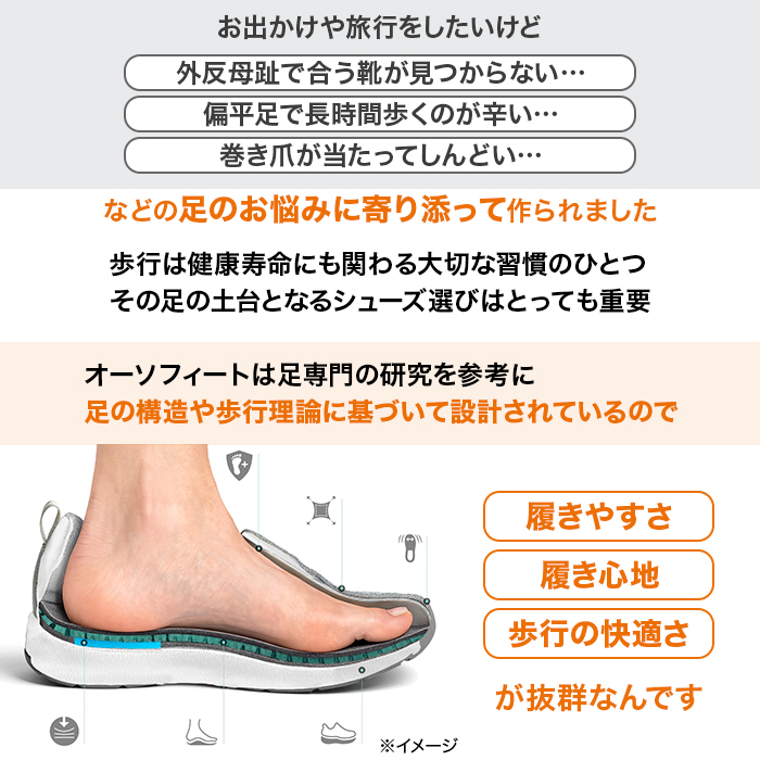 オーソフィート プレミアムハンズフリーシューズ KITA【レディース】