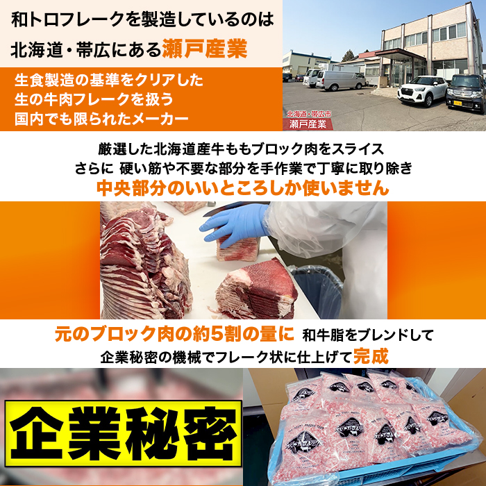 北海道産牛肉 和トロフレーク 2袋特別セット