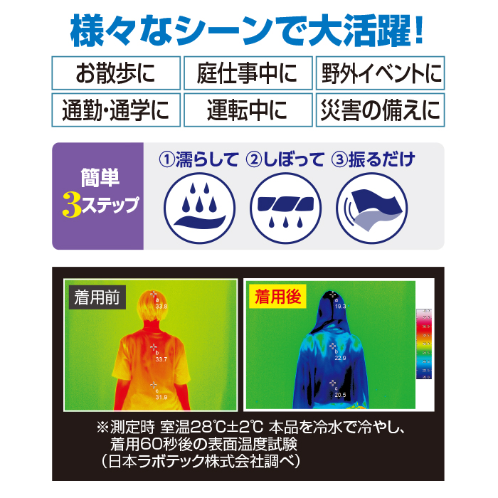 冷感ポンチョ 同色2枚組