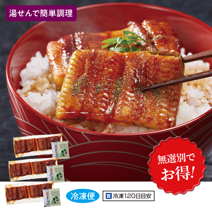 九州産うなぎ蒲焼カット3食セット