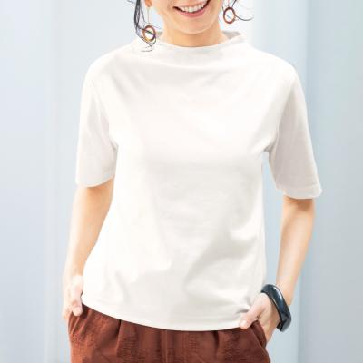 二重仕立て「マダムTシャツ」(ボトルネック)