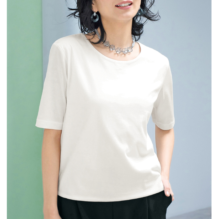 二重仕立て「マダムTシャツ」(クルーネック)