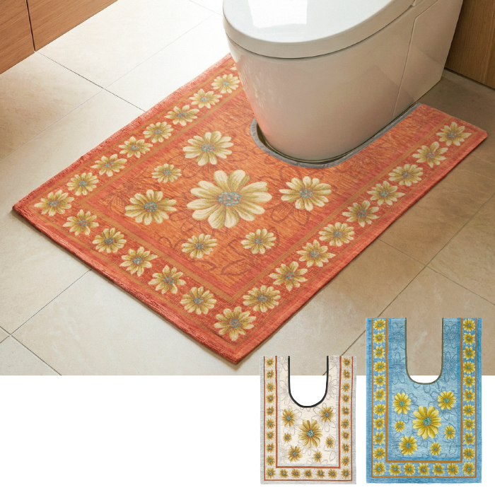 イタリア製 トイレマット <マルゲリータ>80&times;145cm