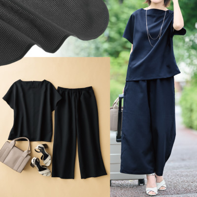 <eclaT style(R)>軽くてシワになりにくい!おでかけセットアップ
