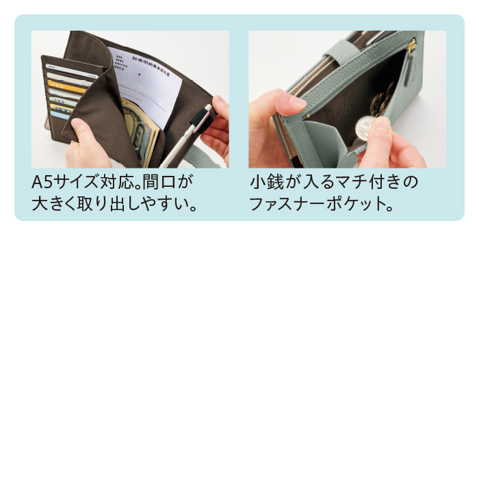 中身がぱっと見えるマルチウォレット