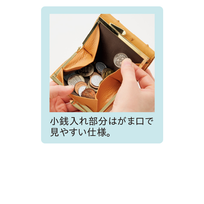 オーストリッチ三つ折り財布