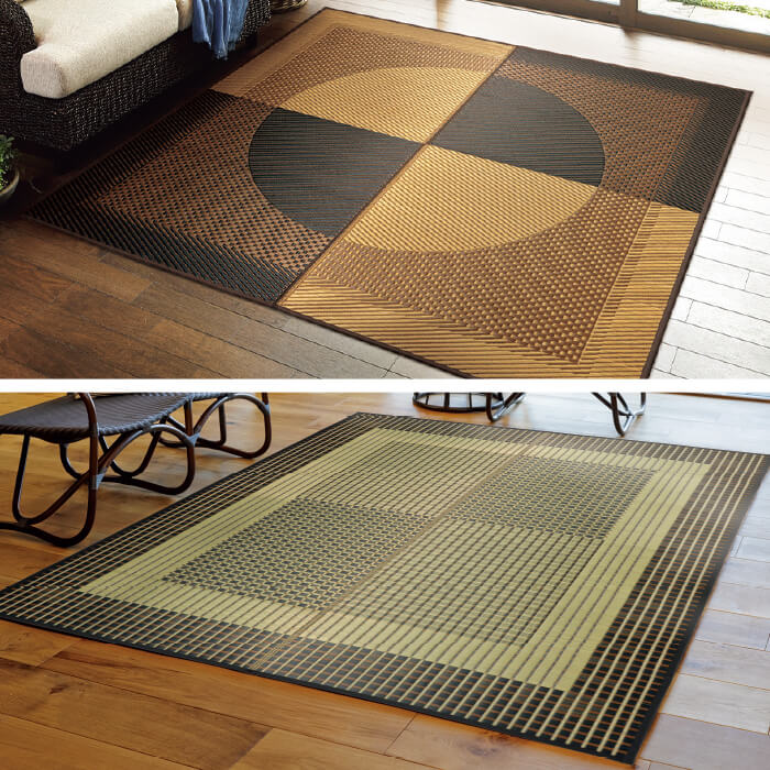 国産い草ラグ栄山 261&times;352cm 裏貼りあり