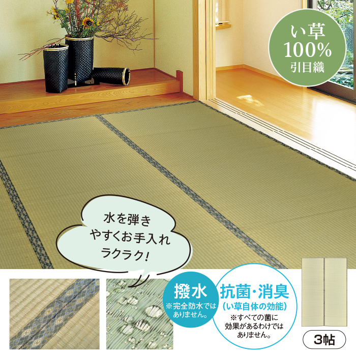撥水加工 い草上敷き<白馬> 本間3帖