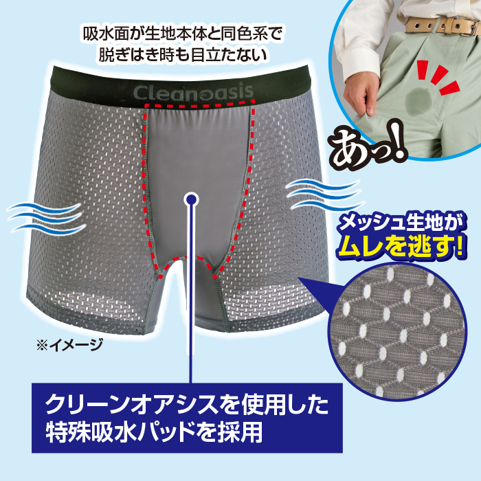 超爽快漏れ安心メッシュパンツ3色6枚組(同サイズ)