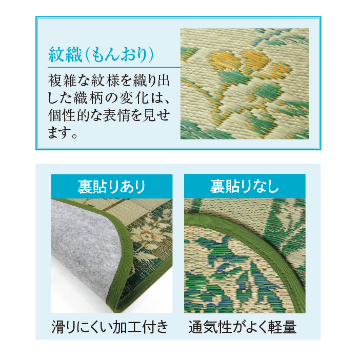 国産い草ラグ エンペラー裏貼りあり 250&times;250cm