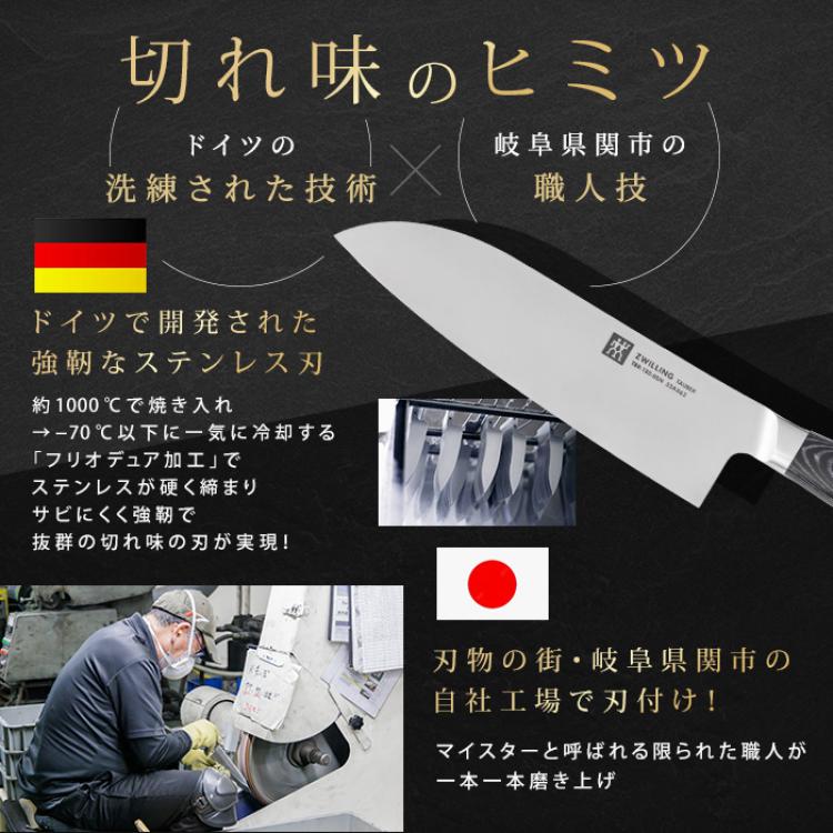 ツヴィリング タウバー 三徳包丁＆コンパクトシェフナイフ＆ナイフブロック 特別3点セット