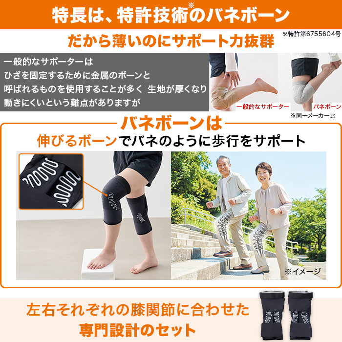 皮膚感覚バネボーンサポーターひざ用