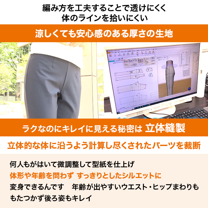 有木75周年&times;美脚パンツシリーズスペシャル企画 風抜けるパンツ【股下72cm】