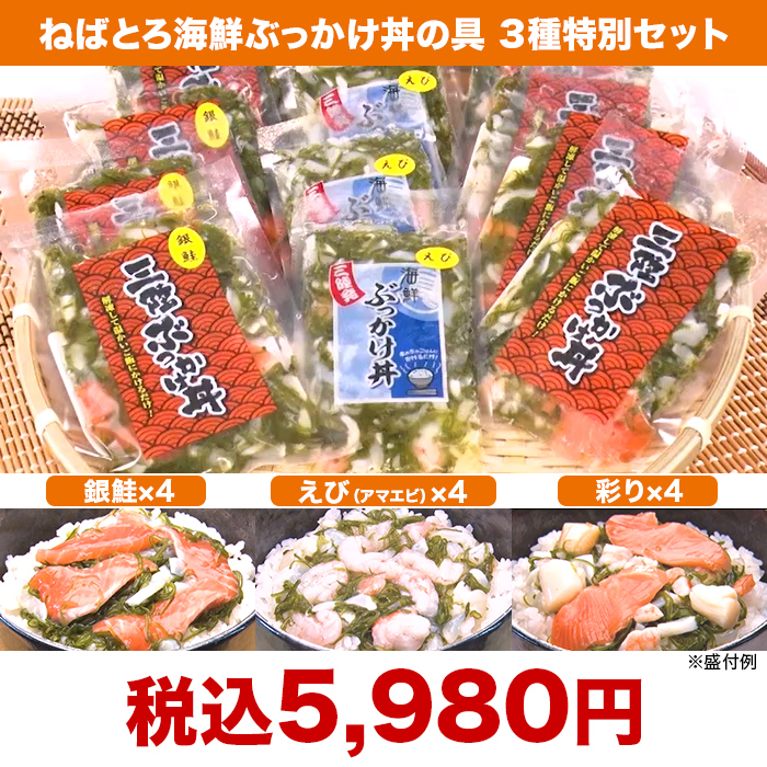 ねばとろ海鮮ぶっかけ丼 3種特別セット
